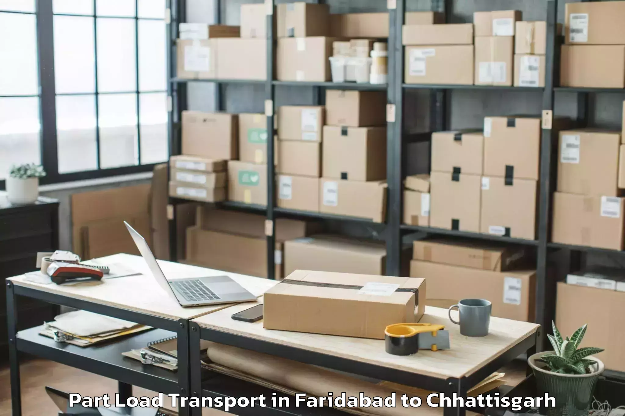 Book Faridabad to Mats University Aarang Part Load Transport